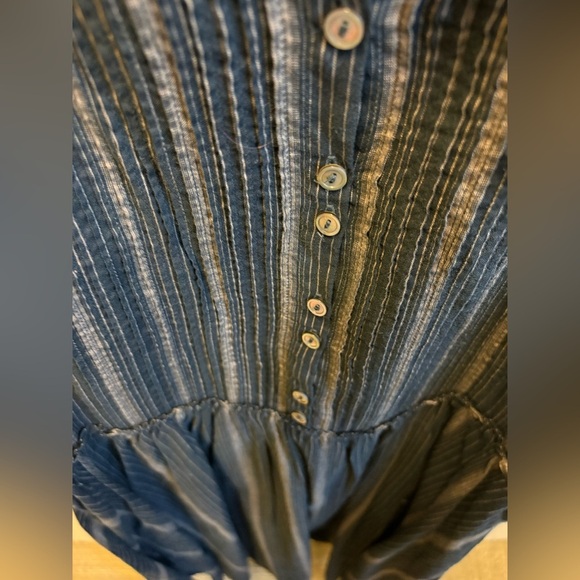 Banana Republic Black Brown Pinstripe VNeck Sleeveless knee length Dress size XS - Picture 4 of 8